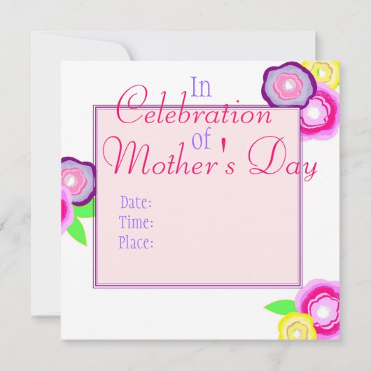 花柄の破烈 招待状 (裏面)