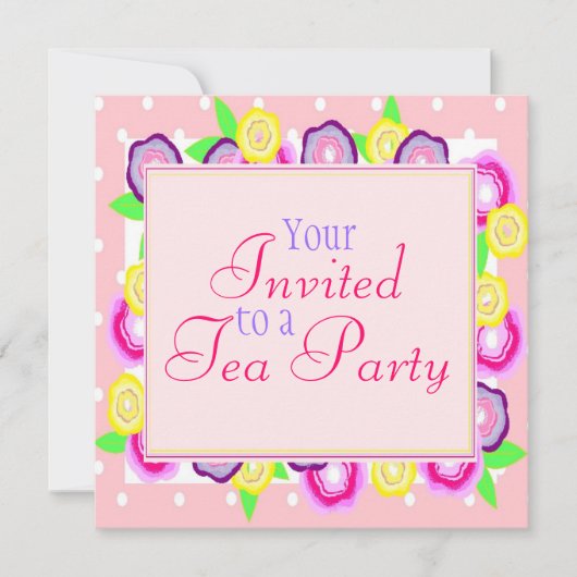 花柄の破烈 招待状 (正面)