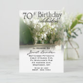 花柄の第70バースデーパーティ招待状 招待状 (スタンド正面)