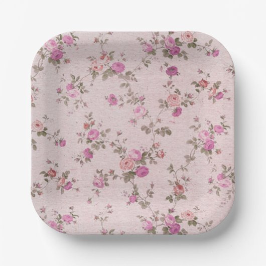 花柄の紙皿 ペーパープレート (正面)