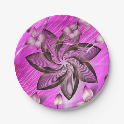 花柄の紙皿 ペーパープレート (正面)