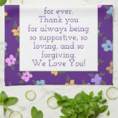 花柄の紫色 キッチンタオル (折り畳み)