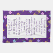 花柄の紫色 キッチンタオル (横)