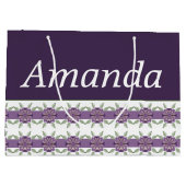 花柄の紫色 ラージペーパーバッグ (裏面)