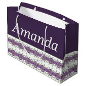 花柄の紫色 ラージペーパーバッグ (裏面アングル)