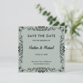 花柄の結婚式「Save the Date」カード セーブザデート (スタンド正面)