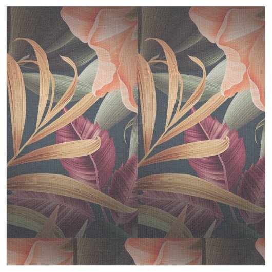 花柄の綿織物 ファブリック (クローズアップ)