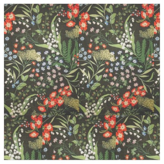 花柄の綿織物 ファブリック (クローズアップ)