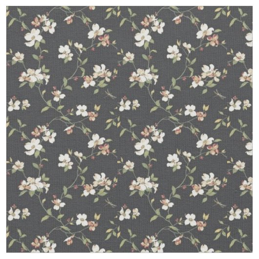 花柄の綿織物 ファブリック (クローズアップ)