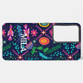 花柄の美しいデザイン SAMSUNG GALAXYケース (左側面)