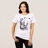 花柄の聴診器 - 開花する癒し トライブレンドTシャツ (正面全面)