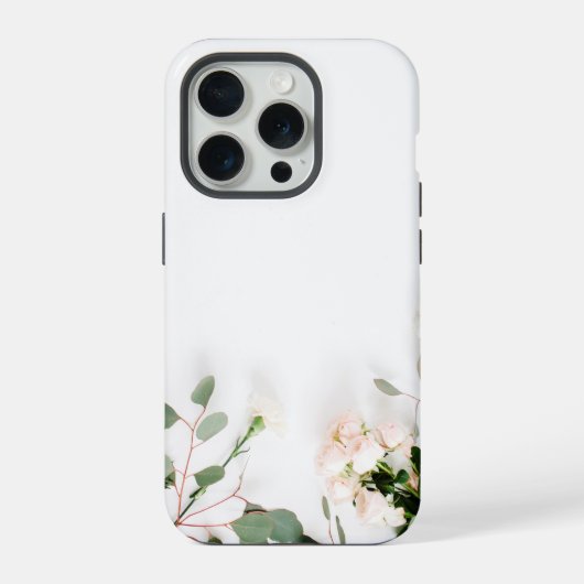 花柄の背景パターン iPhoneケース (裏面)