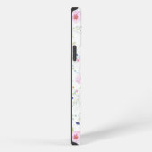 花柄の背景- iPhoneケース (右側面)
