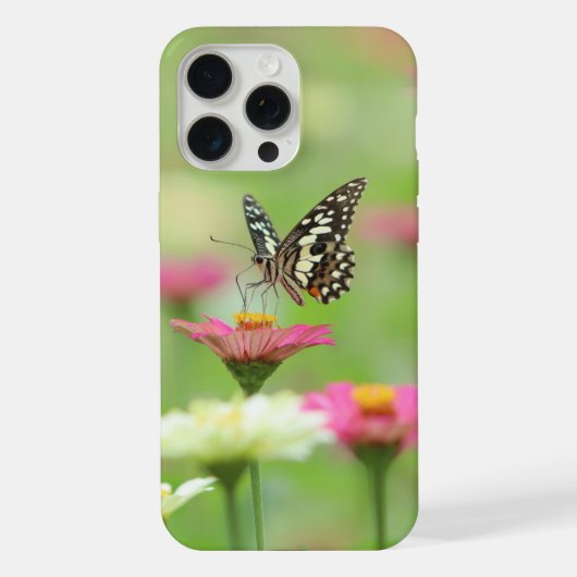 花柄の自然なデザインのiPhone 15 Pro Maxケース。 iPhoneケース (裏面)