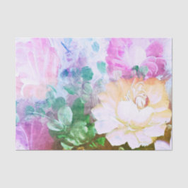 花柄の色彩の鮮やかな花のティッシュペーパー 薄葉紙