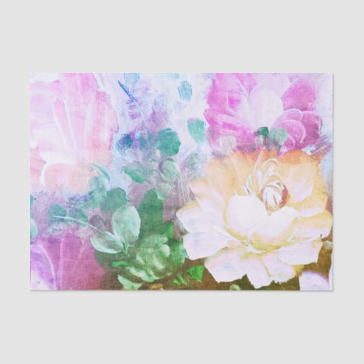 花柄の色彩の鮮やかな花のティッシュペーパー 薄葉紙 (正面)