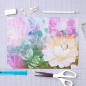 花柄の色彩の鮮やかな花のティッシュペーパー 薄葉紙 (クラフト)