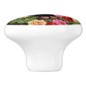 花柄の花バラ赤ピンクイエローグリーン セラミックノブ (側面)