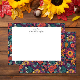 花柄の花束カラフル ノートカード