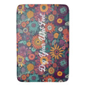 花柄の花束カラフル バスマット (正面縦)