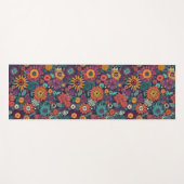 花柄の花束カラフル ヨガマット (正面(横))