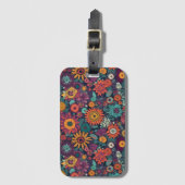 花柄の花束カラフル ラゲッジタグ (正面縦)