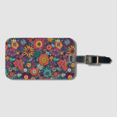 花柄の花束カラフル ラゲッジタグ (正面横)