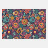 花柄の花束カラフル ラッピングペーパーシート (正面3)