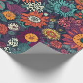 花柄の花束カラフル ラッピングペーパー (角)