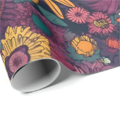 花柄の花束カラフル ラッピングペーパー (ロールコーナー)