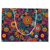 花柄の花束カラフル ラージペーパーバッグ (裏面)