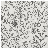 花柄の落書きの着色 ファブリック (クローズアップ)