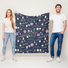 花柄の表面パターン - ファッション 春の花々 フリースブランケット