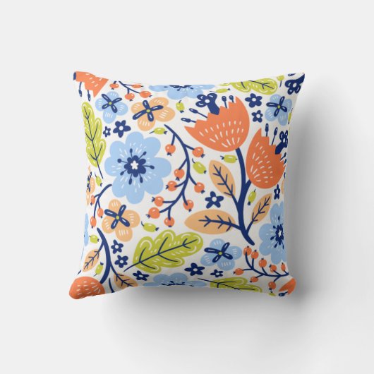 「花柄の装飾枕 クッション (裏面)