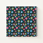 花柄の象(青パーソナライズされた) ノートブック (裏面)