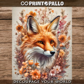 花柄の赤い狐 薄葉紙