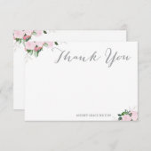 花柄の開花のサンキューカード ノートカード (正面/裏面)