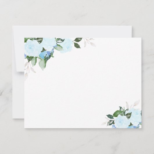 花柄の開花のバーラップの青い宗教サンキューカード サンキューカード (裏面)