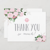 花柄の開花の宗教サンキューカード サンキューカード (正面/裏面)