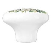 花柄の陶器の取っ手 セラミックノブ (側面)