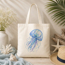 花柄の陶芸アート クラゲ トートバッグ