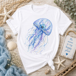 花柄の陶芸アート クラゲ Tシャツ