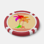 花柄の飾り ベージュ ポーカーチップ (シングル)