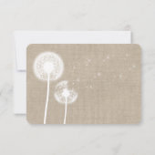 花柄の麻の返信カード 出欠カード (裏面)