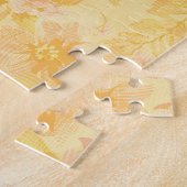 花柄の黄色い羽毛マスク ジグソーパズル (側面)