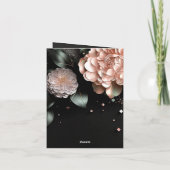 花柄の黒背景サプライズ誕生日パーティー 招待状 (裏面)