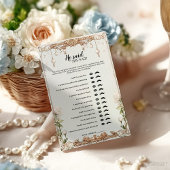 花柄の「彼が言った、彼女が言った」 ブライダルシャワーのゲームカード