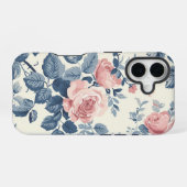 花柄のiPhoneケース iPhone 16ケース (裏面横)