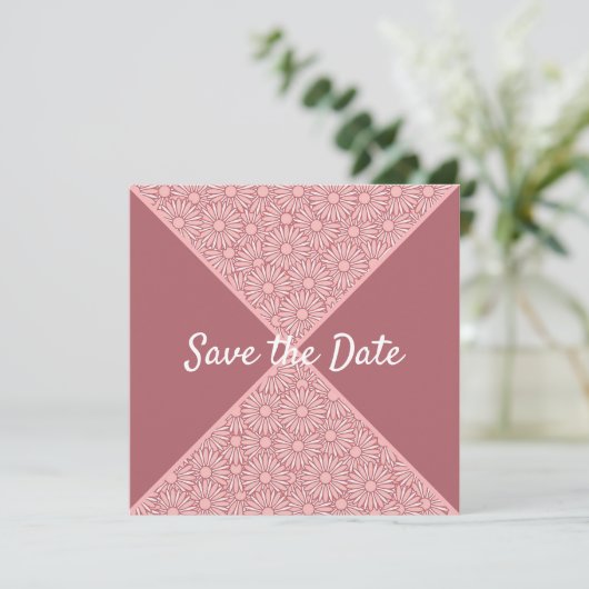 花柄のSave The Date セーブザデート (スタンド正面)