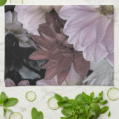 花柄はダリアの庭の花を抽出します キッチンタオル (折り畳み)